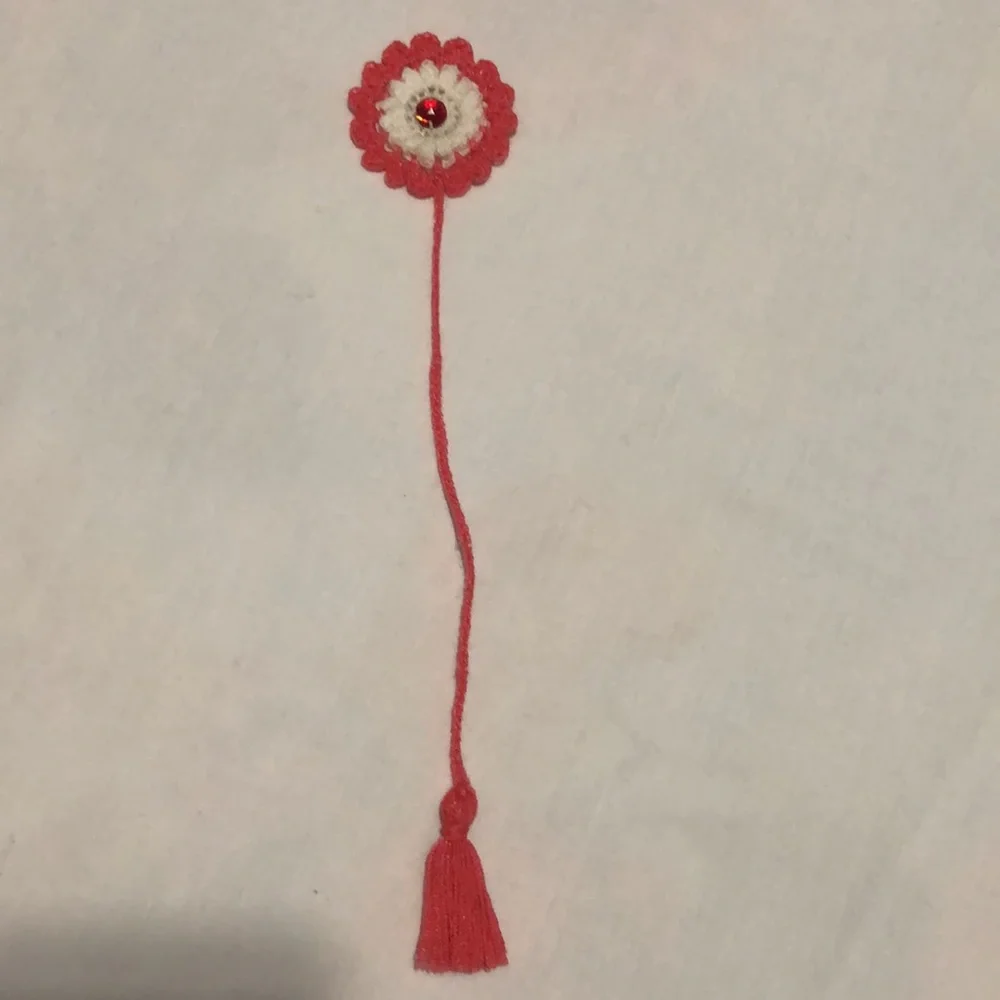 Beautiful Flower Bookmark handmade crochet